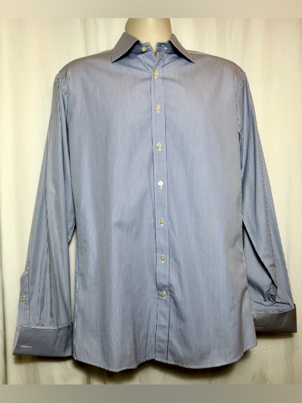THOMAS PINK Pinstripe French Cuff Dress Shirt